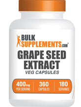 BulkSupplements grape seed extract capsules in bottle for easy daily wellness.