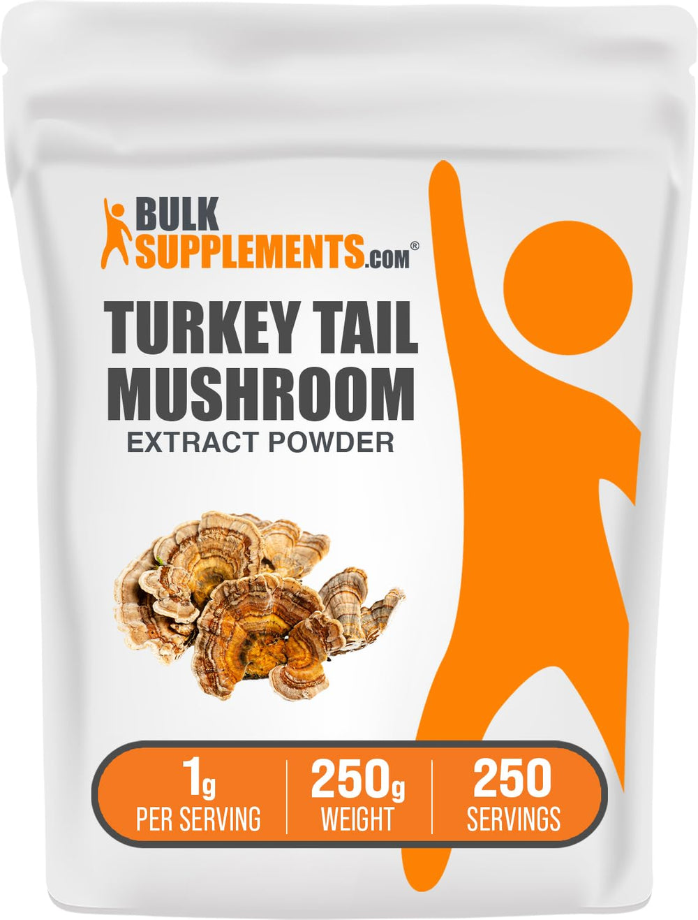 BulkSupplements Turkey Tail extract bottle for vegan, gluten-free daily use.