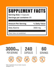 BulkSupplements Beta Alanine capsules dispensing area—easy 4-capsule serving.