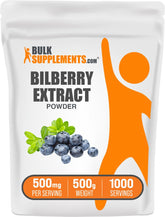 BulkSupplements Bilberry Extract Powder with scoop for easy daily antioxidant routine.