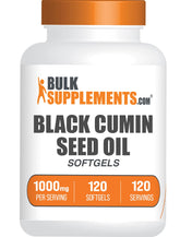 BulkSupplements Black Cumin Seed Oil softgels bottle for daily wellness.