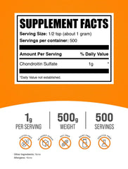 BulkSupplements Chondroitin Sulfate powder poured into a shaker for easy blending.