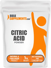 BulkSupplements Citric Acid Powder bottle for flavor enhancement and culinary versatility.