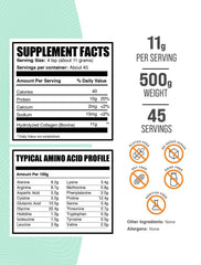 BulkSupplements Collagen Peptides powder with scoop ready to mix into shakes.