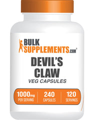 BulkSupplements Devil's Claw Extract capsules bottle for daily vitality and convenience.