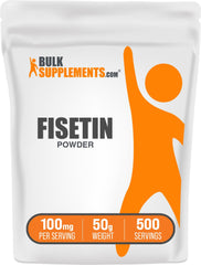 BulkSupplements Fisetin powder bottle front view for quick identification.