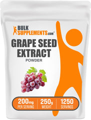BulkSupplements Grape Seed Extract powder bottle for daily antioxidant support.