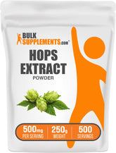 BulkSupplements Hops Extract Powder in glass jar for convenient daily supplementation
