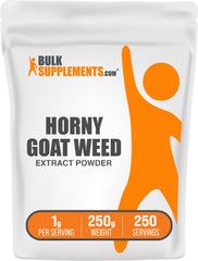 BulkSupplements Horny Goat Weed Extract Powder bottle highlights pure Epimedium for daily wellness use
