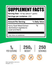 BulkSupplements Horny Goat Weed Extract Powder pour shows convenient serving for quick mixing