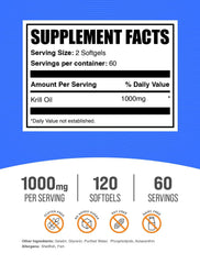 BulkSupplements Krill Oil 1000mg bottle cap closeup highlights dosage convenience.