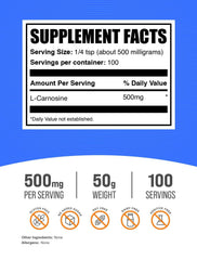 BulkSupplements L-Carnosine Powder scoop emphasizes easy powder integration.