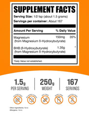 BulkSupplements Magnesium BHB powder scoop showing precise dosing.