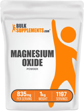 BulkSupplements Magnesium Oxide powder in a jar for daily mineral support.