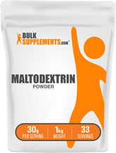 BulkSupplements Maltodextrin powder bottle for quick energy during workouts.