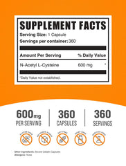 Closeup of BulkSupplements NAC 600mg capsules for easy daily intake.