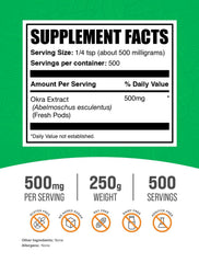 Bulksupplements Okra Extract Powder scoop shows easy measuring for daily use.