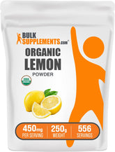 BulkSupplements Organic Lemon Powder bottle showcases convenient vitamin C source for daily routines.
