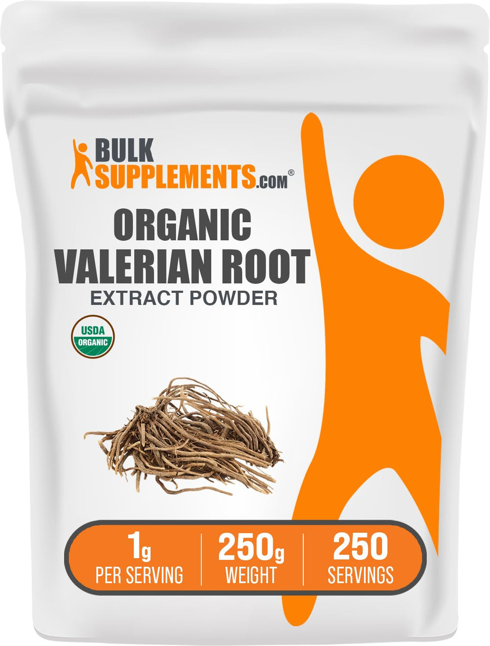 BulkSupplements Organic Valerian Extract Powder bottle for daily calm.