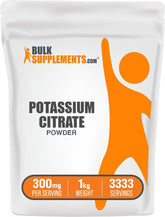 BulkSupplements Potassium Citrate Powder bottle with label, ready for daily hydration support.