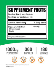 BulkSupplements slippery elm capsules package open, ready for convenient everyday wellness
