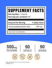 Bulksupplements TUDCA capsules pour shows convenient serving for on-the-go support