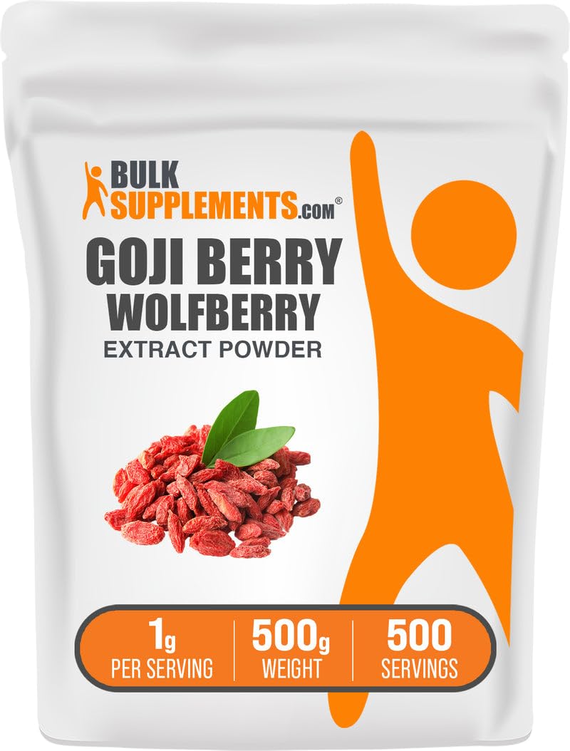 BulkSupplements Wolfberry Extract Powder jar, a versatile daily wellness addition.