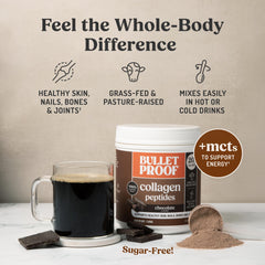 Bulletproof Chocolate Collagen dissolving in water shows smooth texture