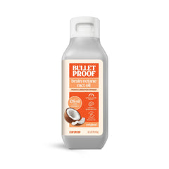 Bulletproof Coconut Brain Octane bottle on kitchen counter for steady energy