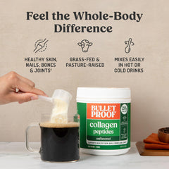Bulletproof Collagen Peptides smoothie-bowl scene highlighting easy post-workout use