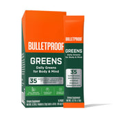 Bulletproof Greens Packets bottle pour for daily greens and focus.