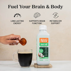 Bulletproof MCT Oil bottle emphasizing pure coconut oil origin
