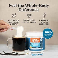 Bulletproof Vanilla Collagen Peptides smoothie yields creamy texture.