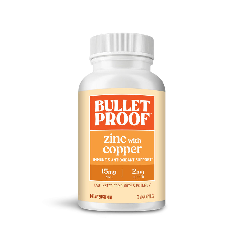 Bulletproof Zinc with Copper bottle and capsules for balanced daily minerals