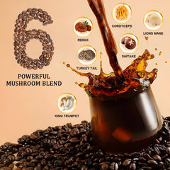 Bunkell Mushroom Coffee cup steaming, ideal for focused mornings