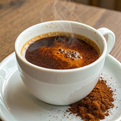 Scoop of powder and measuring spoon enables precise serving.