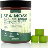 Buporai Sea Moss Gummies bottle with 16 botanicals for daily wellness