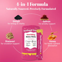 Burdvmd Trttvre Shilajit Honey Stick strawberry dispense close-up highlights natural sweetness.