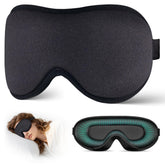Burfocus Sleep Mask with 3D eye cavities for comfortable eyelash space and natural blinking.