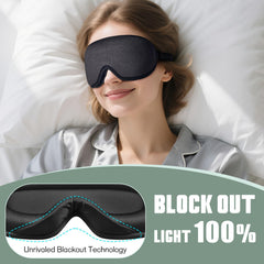 Burfocus Sleep Mask shows side sleeper design for flat, pressure free fit.