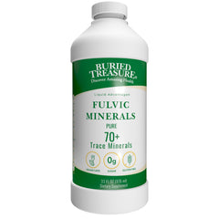 Buried Treasure Liquid Advantage Fulvic Minerals bottle showing mineral blend for daily hydration.