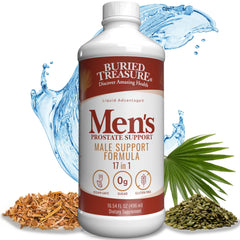 Buried Treasure Men's Prostate Complete bottle front view showing natural herbal formula.