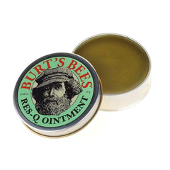 Burt's Bees Res-Q Ointment texture close-up highlights creamy, hydrating formula.