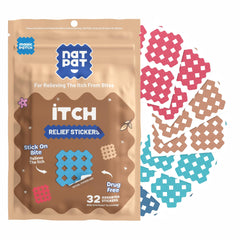 BuzzPatch NATPAT Magic Patch on skin showing quick, drug-free itch relief