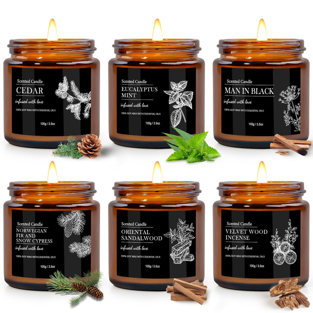BVHDIA sandalwood cedar candle jar for a long-lasting, calming atmosphere.