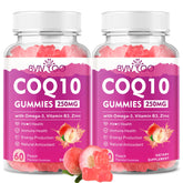 BVIVLOO CoQ10 gummies 2-pack bottle front view for daily energy support.
