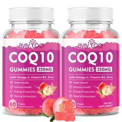 BVIVLOO CoQ10 gummies 2-pack bottle front view for daily energy support.