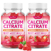 BVIVLOO Calcium Gummies bottle shows strawberry flavor for daily bone support.
