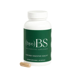 ByeBS digestive support psyllium husk fiber promotes regularity and balanced digestion.