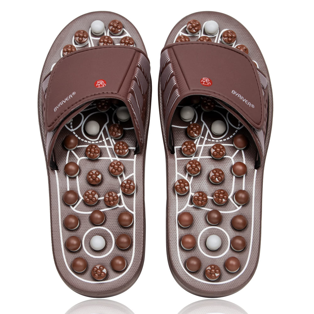 BYRIVER Plantar Fasciitis Relief Foot Massager shown on the foot for targeted relief